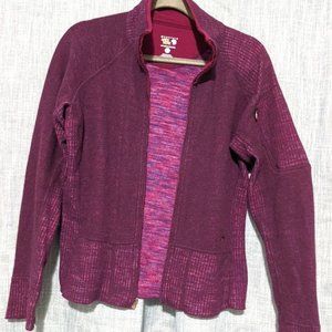 Mountain Hardwear Women's Full Zip Wool Blend Long Sleeve Purple Sweater